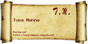 Tusa Manna névjegykártya